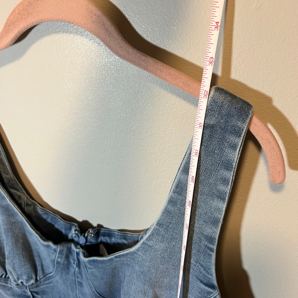 12th Tribe Denim Corset Mini Dress Blue Medium Wash XL NWT Country Western - Picture 10 of 11